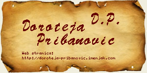 Doroteja Pribanović vizit kartica